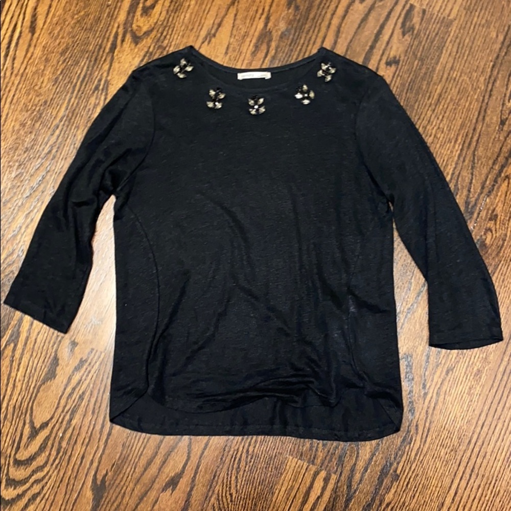 Zara black heathered top with embellishments